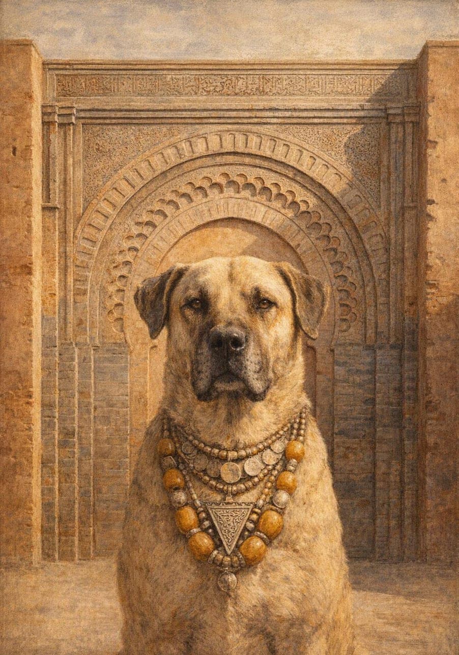 Example custom pet portrait at Bab Agnaou, Marrakech