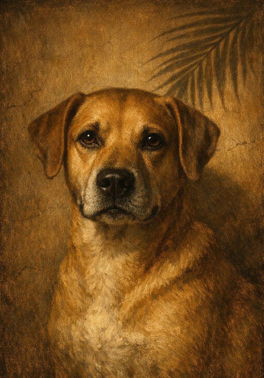 Example custom pet portrait at An Adobe Wall, Marrakech