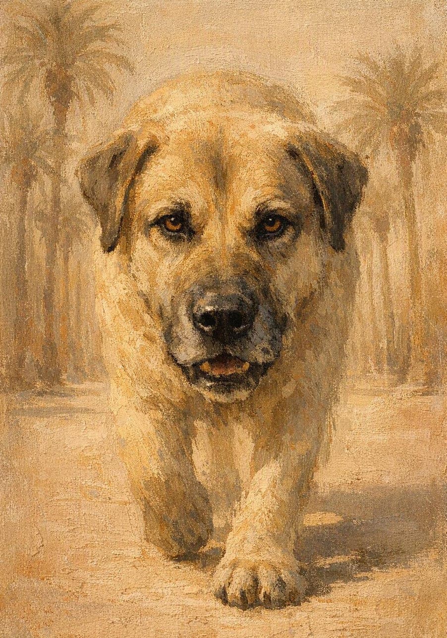 Example custom pet portrait at The Palm Avenue, Marrakech