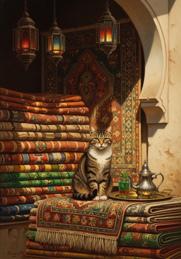 Mint tea in the souk — painted in The Salon