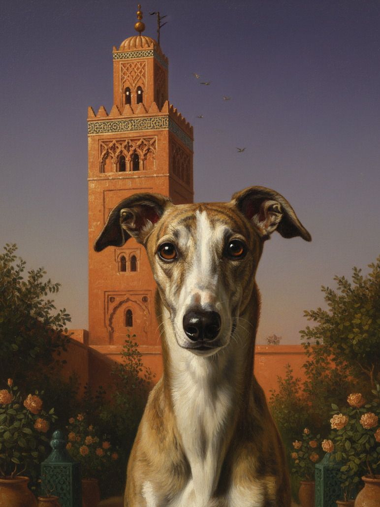 The same sighthound painted below the Koutoubia