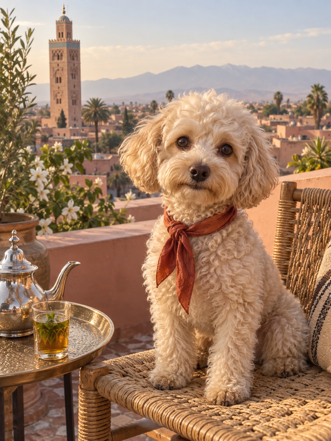 The Marrakech Regular poodle portrait in a Classic frame